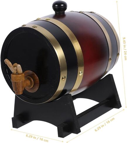 PRETYZOOM Real Wood Wine Barrel Dispenser Whiskey Beer Dispenser Wine Aging Home Bar in Saudi Arabia