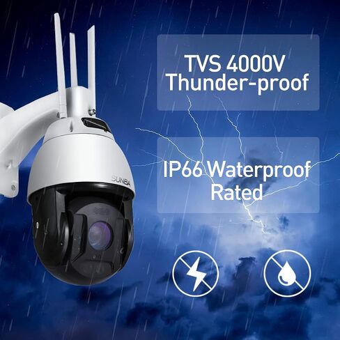 SUNBA 60FPS 5MP Outdoor POE+ PTZ Surveillance Camera, 25X Optical Zoom Auto Tracking, 1000ft Color Night Vision, 2-Way Audio, IP66 Weatherproof, Support TF Card/Web Access(P625 V1, Performance Series) in Kuwait