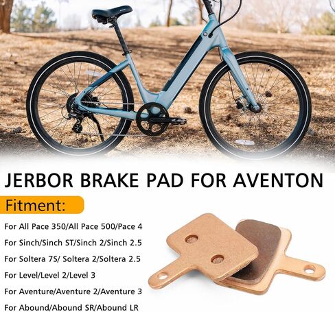 JERBOR Brake Pads for Aventon Pace/Sinch/Soltera/Level/Aventure/Abound, Copper-Based sintered Rear Front Disc Brakes Brake Pad Accessories, Ebike Replacement Replace Part for Aventon in Saudi Arabia