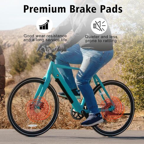 JERBOR Brake Pads for Aventon Pace/Sinch/Soltera/Level/Aventure/Abound, Copper-Based sintered Rear Front Disc Brakes Brake Pad Accessories, Ebike Replacement Replace Part for Aventon in Saudi Arabia