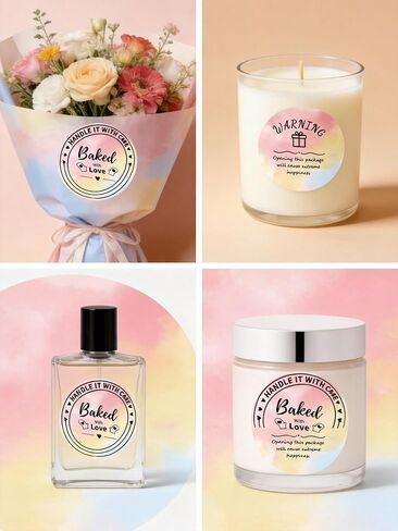 ملصقات حرارية مستديرة مقاس 3 بوصة، ملصقات ملصقات طابعة حرارية لتصميم شعار DIY، ملصقات حرارية ذاتية اللصق متدرجة الألوان المائية لبطاقة الاسم والعناوين وبطاقة الشكر واستخدام الأعمال الصغيرة، 500 قطعة in Kuwait