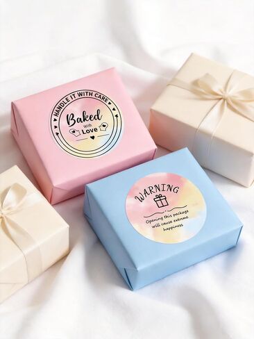 ملصقات حرارية مستديرة مقاس 3 بوصة، ملصقات ملصقات طابعة حرارية لتصميم شعار DIY، ملصقات حرارية ذاتية اللصق متدرجة الألوان المائية لبطاقة الاسم والعناوين وبطاقة الشكر واستخدام الأعمال الصغيرة، 500 قطعة in Kuwait