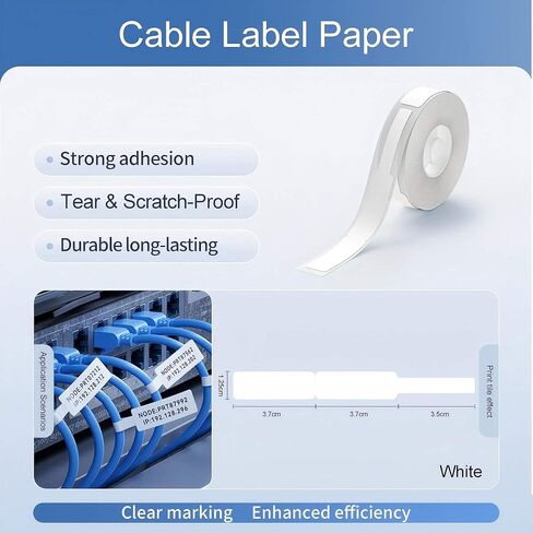 Risio Cable Labels 0.47"x4.29"(12x109mm),70 Labels/Roll(5 color set),Colorful Waterproof Labels for Electronic Devices with Cable Management, Self-Adhesive Tear-Resistant Cable Labels in Saudi Arabia