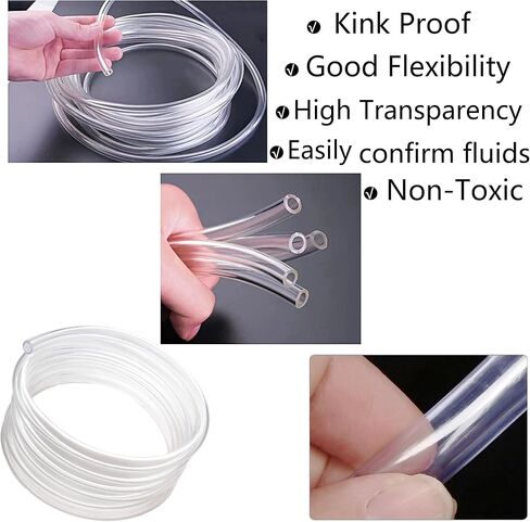 AOPANDA 100 قدم PVC - 3/16 بوصة معرف أنابيب الفينيل الشفافة أنابيب PVC المرنة، خرطوم هجين، بلاستيك خفيف الوزن in Kuwait