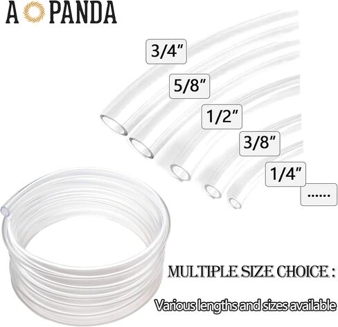 AOPANDA 100 قدم PVC - 3/16 بوصة معرف أنابيب الفينيل الشفافة أنابيب PVC المرنة، خرطوم هجين، بلاستيك خفيف الوزن in Kuwait