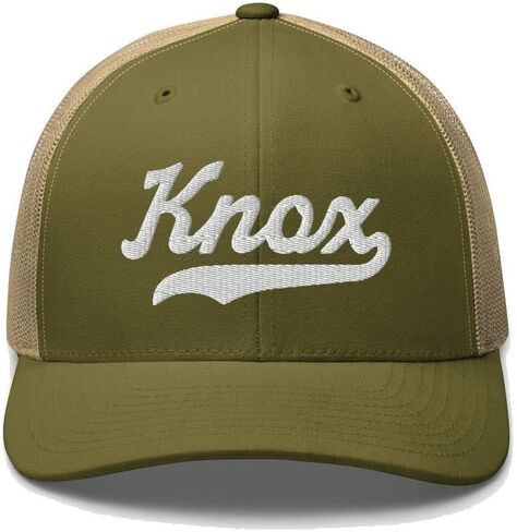 Knox Hat Knox Trucker Hat Baseball Script Embroidered Cap Vintage Sports Mesh Swoosh Gift Souvenir Headwear in ND PA in Saudi Arabia
