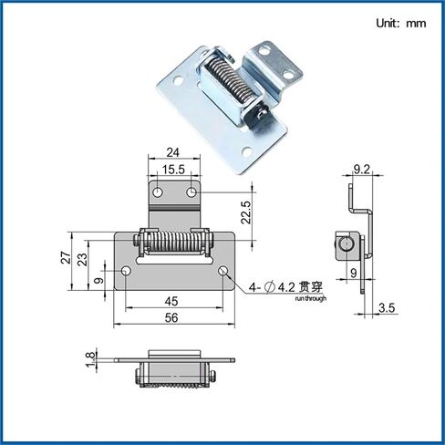 Automatic Reset Iron Galvanized Hinge 90 Degree Rotating Industrial Electrical Cabinet Door Spring Hinge Accessories in Saudi Arabia