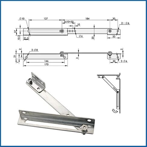 Stainless Steel Limit Folding Hinge Switch Cabinet Support Rod Door and Window Electrical Control Cabinet Device in Saudi Arabia