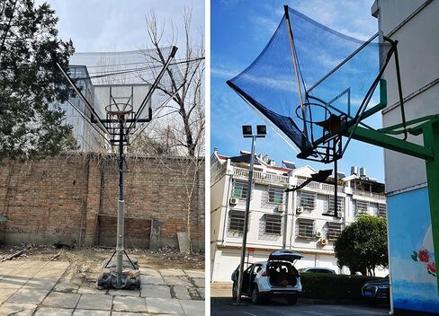 Basketball Hoop Returner Shot Return Apparatus Rotatable Shooting Trainer Rebounder Black Driveway Attac in Saudi Arabia