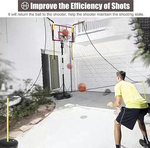 Basketball Rebounder Shot Returner Outdoor Return Net Attachment Large Hoop for BackCourt Trainer for Shooting Easy Assembly in Saudi Arabia