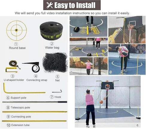 Basketball Rebounder Shot Returner Outdoor Return Net Attachment Large Hoop for BackCourt Trainer for Shooting Easy Assembly in Saudi Arabia