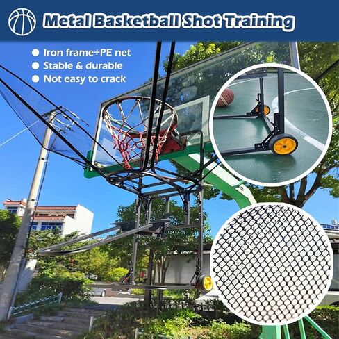 Basketball Rebounder Shot Returner Ball for Hoop with Wheels Net Return with Chute for Parks School Home in Saudi Arabia