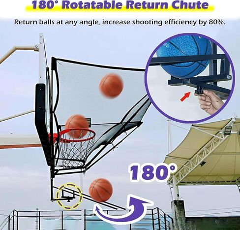 Basketball Rebounder Shot Returner Shooting Machine Ball Indoor Outdoor for Hoop with Rotatable Chute Return Net for Stadium Court Park in Saudi Arabia