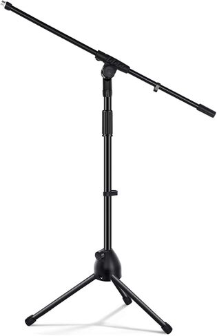Tellegloww 2 Pcs Microphone Stand Tripod Boom Arm Floor Podium Studio Mic Stand Adjustable Height 75 Inches, Extends Arm to 27 Inches Comes with 3/8 Inch and 5/8 Inch Mount Adapters for Singing in Saudi Arabia