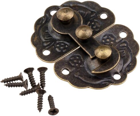Latch Lock Latch Hasp Hook Clasp Lock Screws Vintage Decorative Antique Bronze Metal Buckle Box Case Jewelry Toolbox Hardware in Saudi Arabia