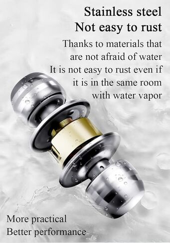 Door Lock,Gate Bolt Stainless,Slide Bolt,Door Knob with Lock and Keys, Ball Stainless Steel Door Lock for Bathroom, Bedroom, Office, Brushed Finish, Door Lock Latch(Size:60/70MM,Color:Brushed bright in Saudi Arabia