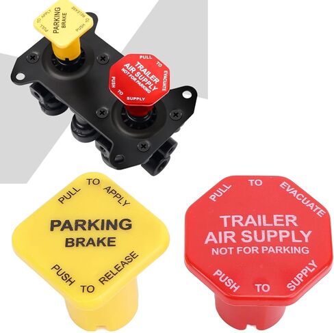 Parking and Air Brake Knobs Replacement for Truck Fit for Threaded Type Push Pull Valves YellowRed Plastic Material in Saudi Arabia