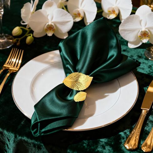 Napkin Rings Gold Napkin Rings Set of 12 Metal Leaf Shaped Fall Thanksgiving Christmas Napkin Ring Napkin Holder Buckles for Elegant Dinner Table Decor,Kitchen,Banquet,Wedding,Holiday, Everyday Party in Kuwait