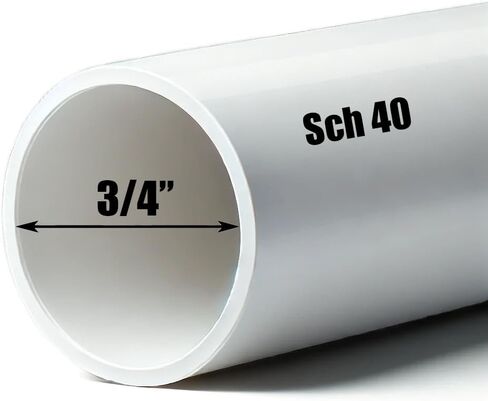 3/4 Inch Schedule 40 PVC Pipe – Rigid White PVC Plumbing Pipe for Drainage, Pool & Spa, Cold Water Applications – (1.05 Inch OD, 0.824 Inch ID) (12, Inches) in Saudi Arabia