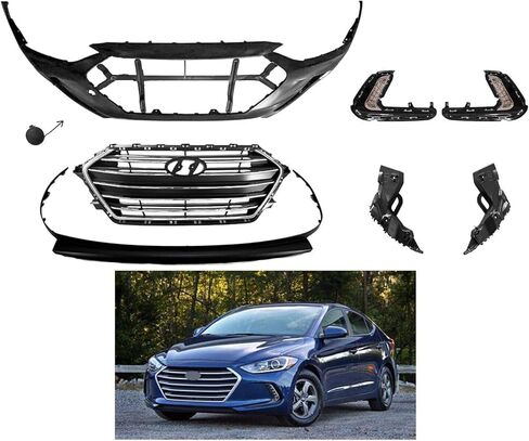 مجموعة المصد الأمامي الكاملة لـ 2021 2022 2023 Hyundai Elantra 1.4L 1.6L 2.0L، بديل لـ 86511-F3500، 86511-F2AA0، 6513-F3500 in Kuwait