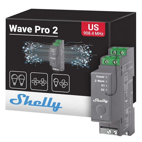 شيلي ويف برو 2 الولايات المتحدة | Z-Wave 2-Channel Smart Relay Switch مع جهات اتصال جافة| دين السكك الحديدية | أتمتة المنزل | Z-موجة مكرر | توافق عالي | سهلة التركيب | تطبيق آي أو إس أندرويد in Kuwait