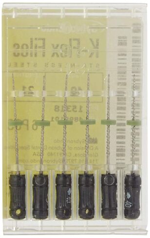 15318 Endo Hand K-Flex File, 0.02mm Taper, 21mm Length, Stainless Steel, 40 Tip Size, Black, Pack of 6 in Saudi Arabia