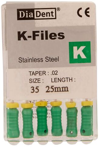 DiaDent 502-207 K-File, 25 mm Length, #35 Tip Size (Pack of 6) in Saudi Arabia
