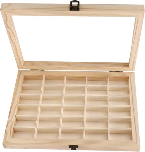 Yunseity Camera Film Cassette Organizer, 30 Slots Solid Wood Display Case with, Multipurpose Storage Rack, 29.5x21.5x4.5cm, Rustic Style in Saudi Arabia