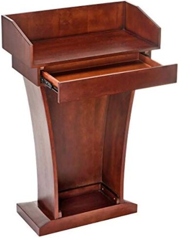 AdirOffice Church Pulpit, Wooden Podium - Height 43.33" Pulpits for Churches with Spacious Drawer (Black) in Kuwait