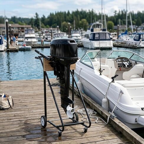 حامل محرك القارب الخارجي من ERGOMASTER، عربة حامل محرك القارب بسعة 330 رطلًا مع عجلات لإصلاح المحرك والنقل والصيانة والتخزين in Kuwait