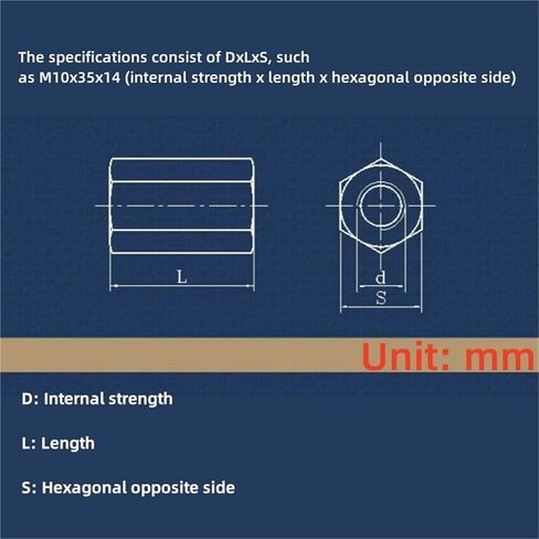 M5 M6 M8 M10 304 A2 Stainless Steel Hexagonal Extended Nut Joint External Screw Rod Two-Way Cap(M8x13x40-3pcs) in Saudi Arabia