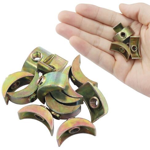 12 حزمة من صواميل نصف القمر M6، ملحقات أثاث الغسالة، فاصل موصل، أجهزة موصل ثابتة لتجميع الأثاث/عشاق DIY in Kuwait