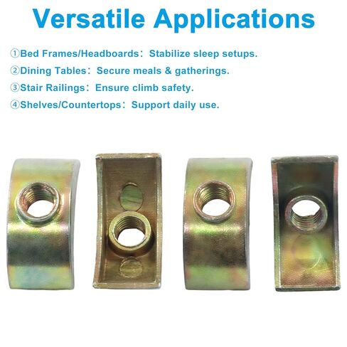 12 حزمة من صواميل نصف القمر M6، ملحقات أثاث الغسالة، فاصل موصل، أجهزة موصل ثابتة لتجميع الأثاث/عشاق DIY in Kuwait