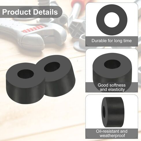 Generic Multi Purpose Rubber Spacer, 30Pcs 4mm ID x 9mm OD x 5mm T Neoprene Round Anti-Vibration Isolation Pads Isolator Rubber Bushings Spacer Washer for HVAC Bolts Car Accessories in Saudi Arabia