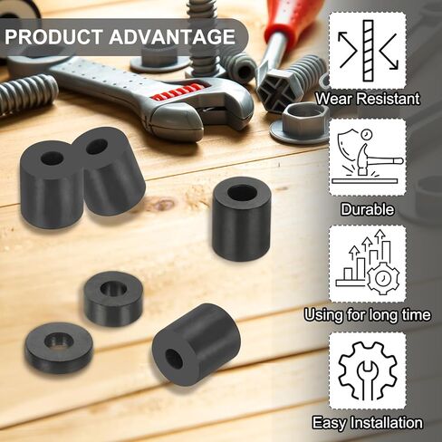 Generic Multi Purpose Rubber Spacer, 30Pcs 4mm ID x 9mm OD x 5mm T Neoprene Round Anti-Vibration Isolation Pads Isolator Rubber Bushings Spacer Washer for HVAC Bolts Car Accessories in Saudi Arabia