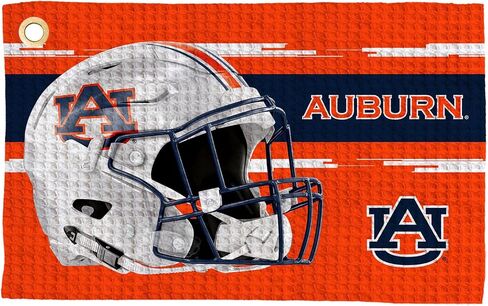 Northwest NCAA Auburn Tigers Golf Towel, Official Licensed Microfiber Waffle Fabric, Absorbent 16x25 in Club Cleaning Accessory, Light Up Design in Saudi Arabia