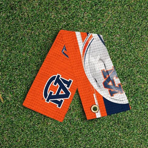Northwest NCAA Auburn Tigers Golf Towel, Official Licensed Microfiber Waffle Fabric, Absorbent 16x25 in Club Cleaning Accessory, Light Up Design in Saudi Arabia