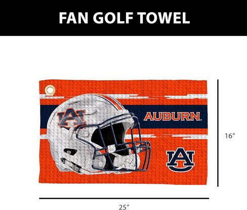 Northwest NCAA Auburn Tigers Golf Towel, Official Licensed Microfiber Waffle Fabric, Absorbent 16x25 in Club Cleaning Accessory, Light Up Design in Saudi Arabia