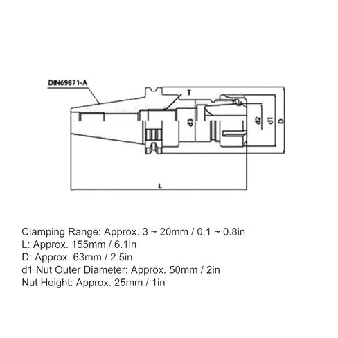 حامل أدوات الطحن CNC SK40 ER32 100، لأدوات الآلات CNC، طلاء مقاوم للتآكل، عمر خدمة طويل، فرن التبريد الفراغي معالج بالحرارة، in Kuwait