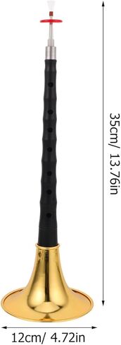Toyvian Traditional Chinese Suona Instrument for Beginners, Resin Ebony Style Suona with Gold-plated Bell, High Strength Anti-corrosion Woodwind Instrument for Folk Music Practice in Saudi Arabia