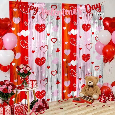 YQUQWN 2 PCS Fall Metallic Foil Fringe Curtains 3.3 X 6.6 ft Autumn Harvest Photo Booth Props Backdrop Red Gold Yellow Fall Thanksgiving Decorations Party Supplies Background in Saudi Arabia