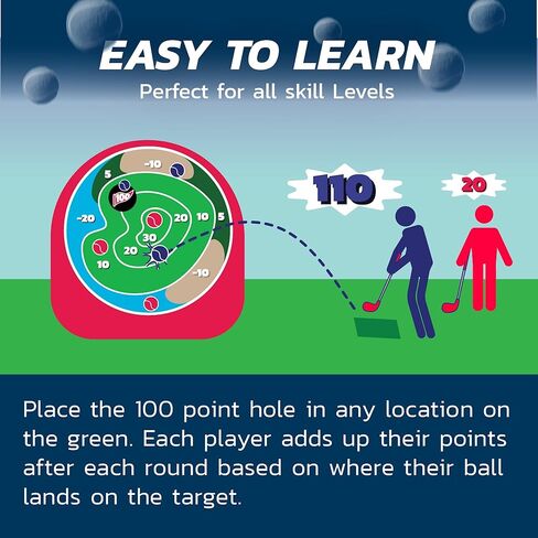 BucketGolf Pop-n-Pitch Inflatable Golf Target Game – Portable Golf Practice Mat with Movable Bullseye, Lightweight and Easy Setup for Backyard or Garage in Kuwait