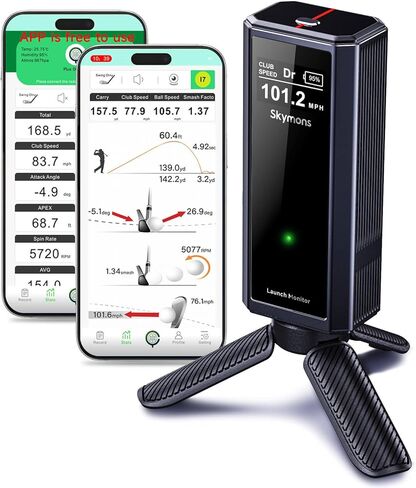 Portable Golf Launch Monitor Pro X1 Plus, Simulators for Home & Training, Mobile Launch Monitor for Golf Swing Analysis, Tracker & Swing Analyzer, Indoor Outdoor Use, Up to 10 Hours Battery Life. in Saudi Arabia