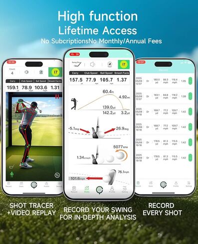 Portable Golf Launch Monitor Pro X1 Plus, Simulators for Home & Training, Mobile Launch Monitor for Golf Swing Analysis, Tracker & Swing Analyzer, Indoor Outdoor Use, Up to 10 Hours Battery Life. in Saudi Arabia