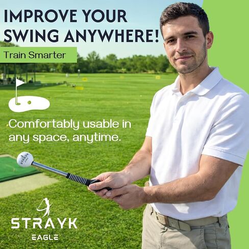 Retractable Golf Swing Trainer Aid Non-Slip Rubber Grip - Posture Support Training Arm Band - Premium Carry Bag - Tempo Training Aid - Swing Tempo and Alignment Practice in Saudi Arabia