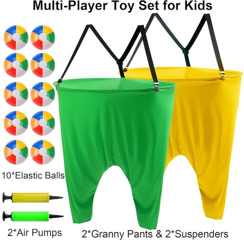 مجموعة ألعاب عيد الفصح المكونة من 17 قطعة من Granny Pants Yard Game، 2 سروال الجدة المضحك كبير الحجم مع 10 كرات، 2 مضخة هواء، ألعاب القذف في الهواء الطلق للأطفال في الفناء الخلفي في الحديقة وعيد الفصح وحفلات لم الشمل من 4 سنوات فما فوق in Kuwait