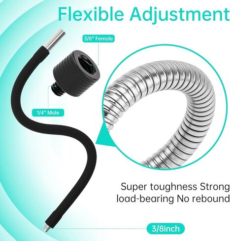 حامل ميكروفون مكتبي مقاس 13 بوصة معقوفة مناسب لـ Shure / AT2020 مع محولين وربطات كابل، ذراع ميكروفون مرن عالي التحمل (13 بوصة) in Kuwait