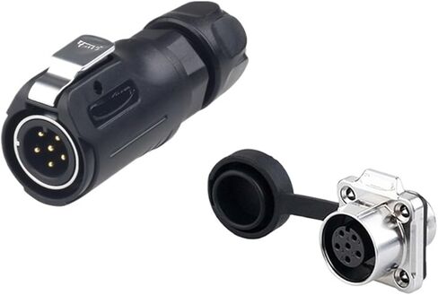 Flange mounted LP-12 waterproof aviation 2 3 4 5 6 7 8 core semi-metallic square seat connector(6 core) in Kuwait