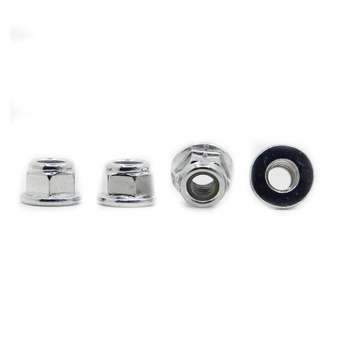 Lock Nuts, 10pcs Carbon Steel White Zinc-Plated Nylon Insert Hex Flange Self-Locking Locking Nut Nylock Locknut M3 M4 M5 M6 M8(M3 10pcs) in Saudi Arabia
