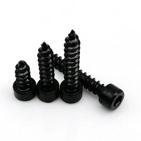M2 M2.6 M3 4/5/6-20mm Black Carbon Steel Allen Hex Hexagon Socket Cap Head Screw 100Pcs(5mm,100pcs M2.6) in Saudi Arabia